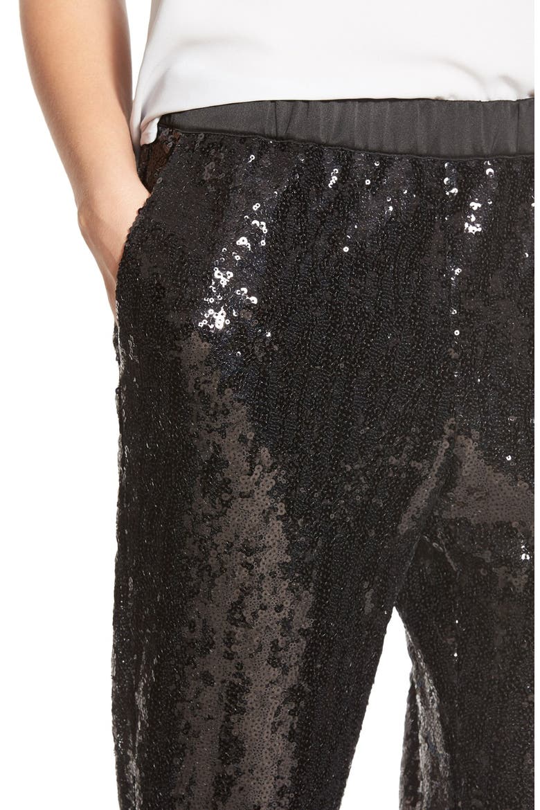 Sequin Pants, Alternate, color, BLACK