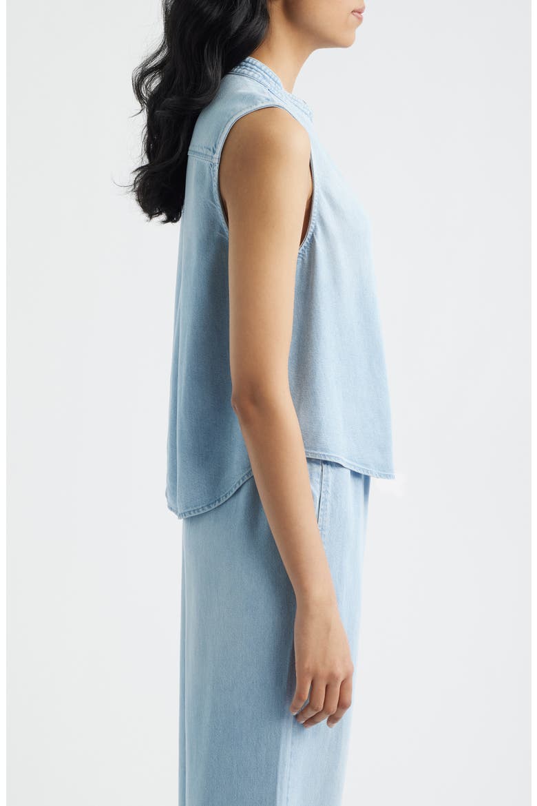 Sleeveless Denim Shirt, Alternate, color, COOL CAPRI WASH