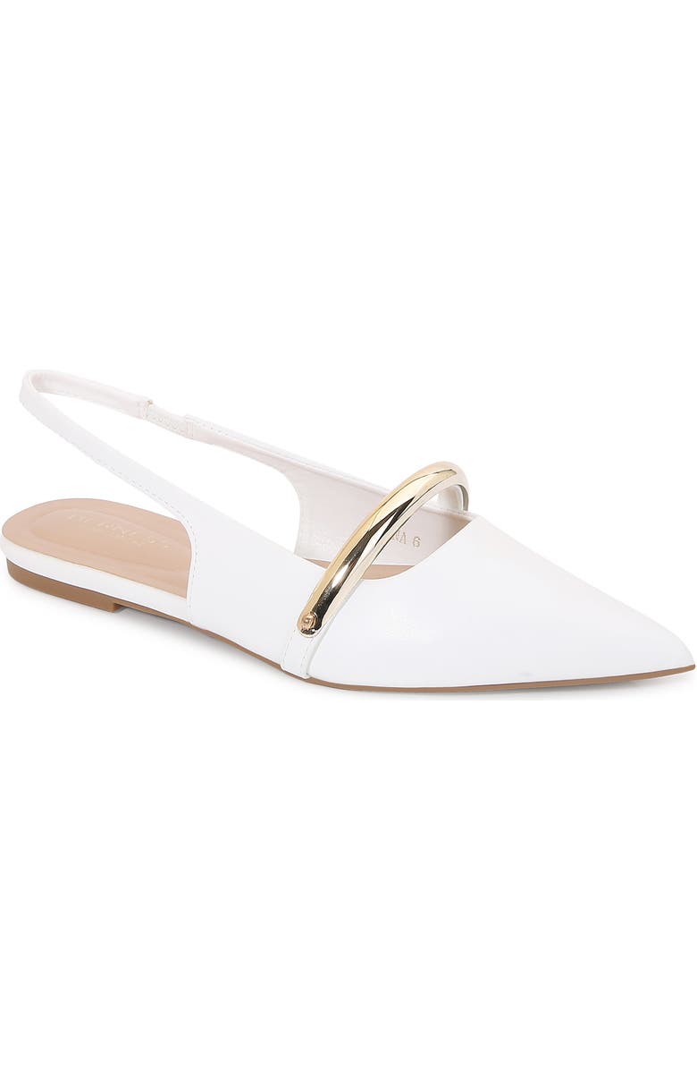 BERNESS Reina Slingback Flat, Main, color, White