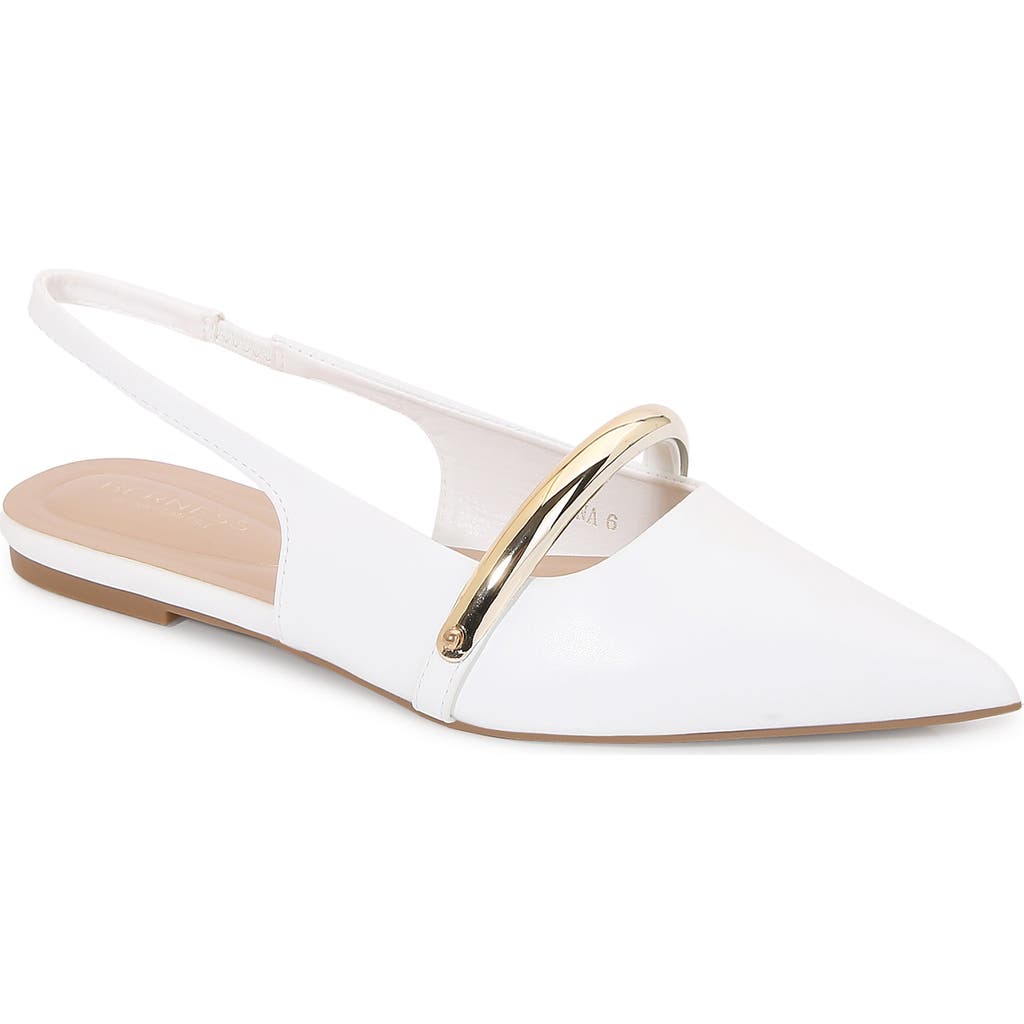 Berness Reina Slingback Flat In White