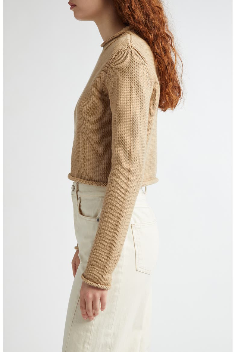 Briony Mock Neck Crop Sweater, Alternate, color, STONE KHAKI