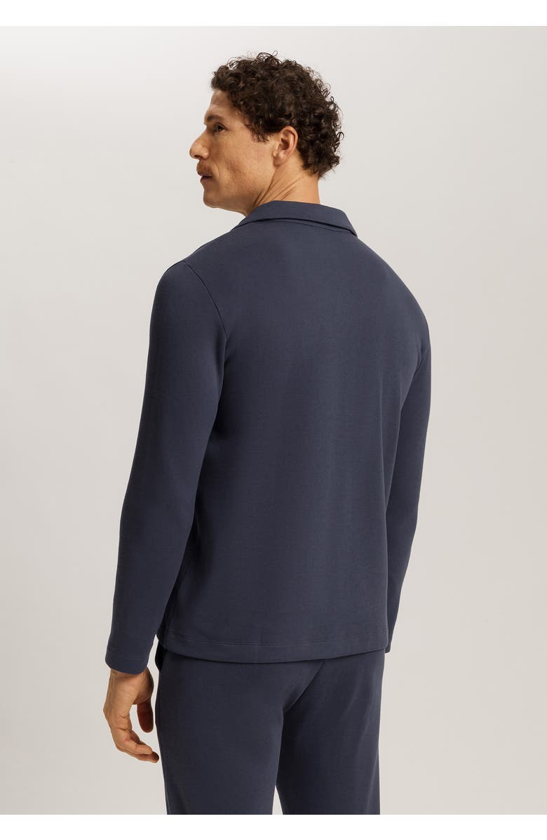 Hanro Travelwear Cotton Polo Collar Pullover, Alternate, color, Ombre Blue