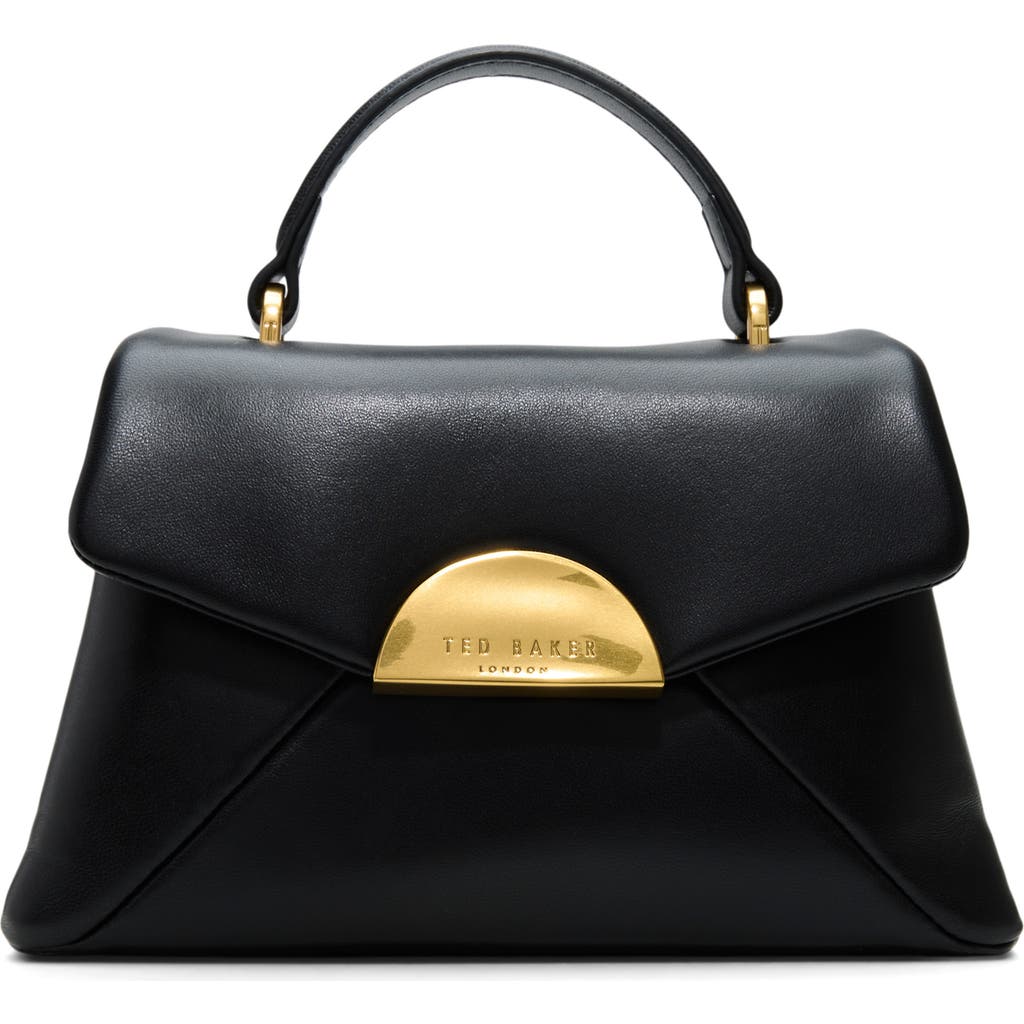 Ted Baker London Poppy Moon Leather Top Handle Bag In Black