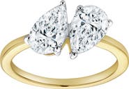 LuvMyJewelry Twin Flames 14K Gold Pear Cut Lab Grown Diamond Toi et Moi Ring - 2 ct