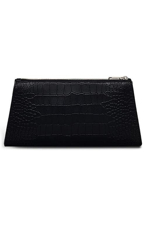 Radley Glasshouse Croc Embossed Clutch In Black