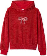 Lands' End Girls Velour Hoodie Sweatshirt