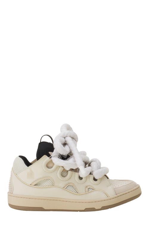 Lanvin Curb Sneakers In Leather With Snake Laces In Multi
