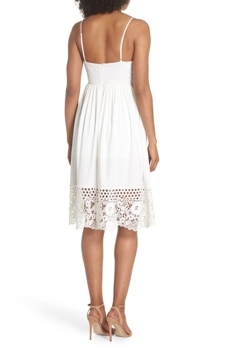 French Connection Salerno Lace Trim Jersey Dress, Alternate, color,