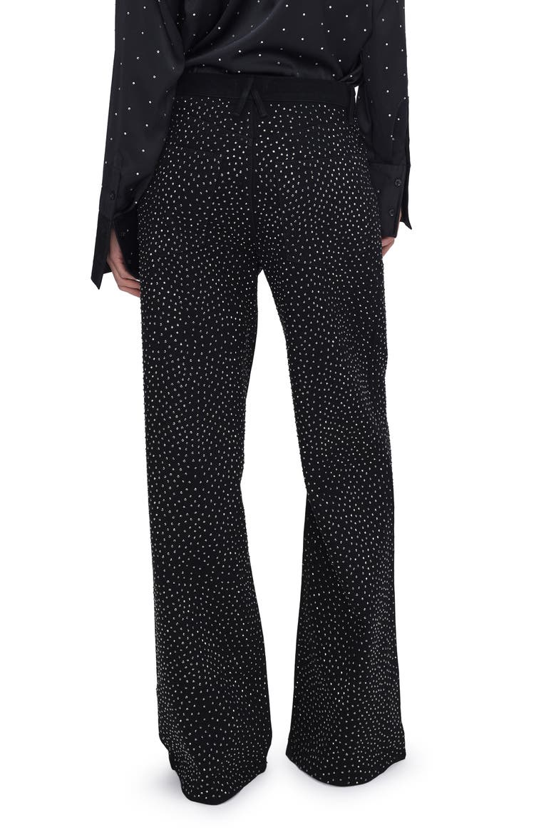 Good Ease Rhinestone Wide Leg Jeans, Alternate, color, BLACK323