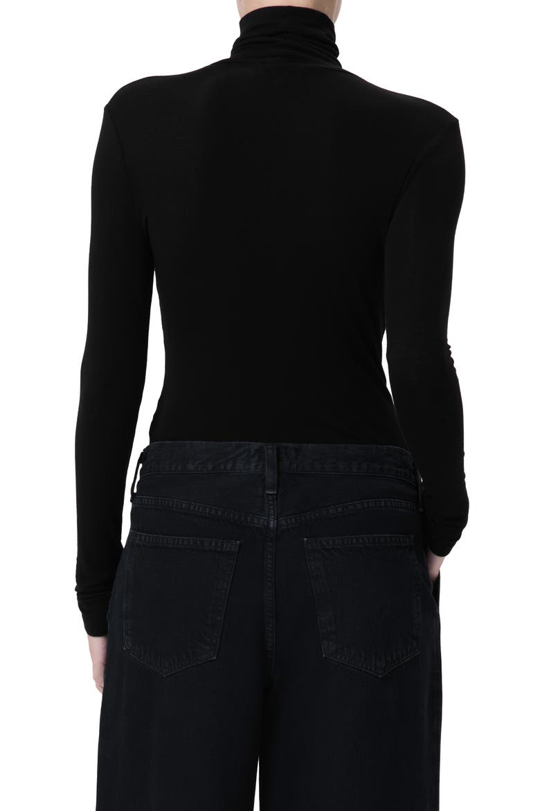 Pascale Rib Turtleneck Top, Alternate, color, BLACK