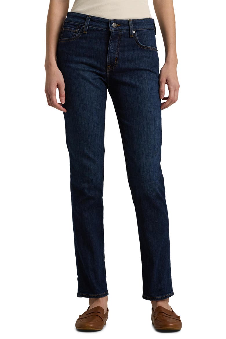 Mid Rise Straight Leg Jeans, Main, color, DEEP ROYAL WASH DENIM