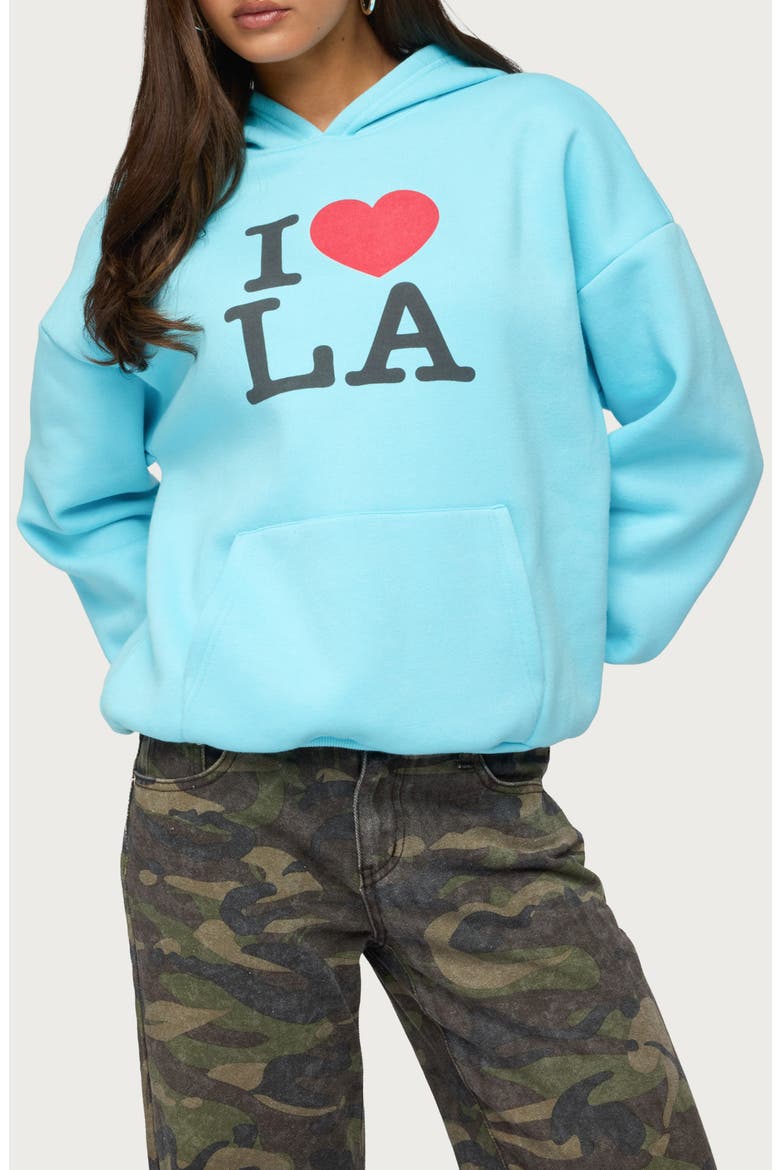 I Heart LA Hoodie, Main, color, TURQUOISE