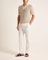 Orlebar Brown Horton Crochet Tailored Chevron Crochet Polo