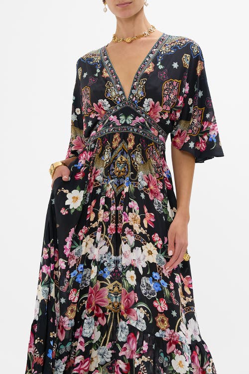 Camilla Midnight In Monserrate Ruffle-hem Midi Dress In Midnight In Monserrate