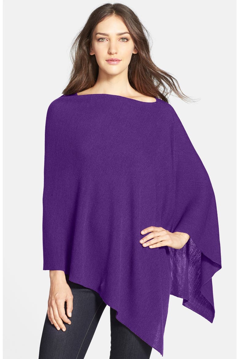 Asymmetrical Merino Poncho, Main, color, ULTRAVIOLET