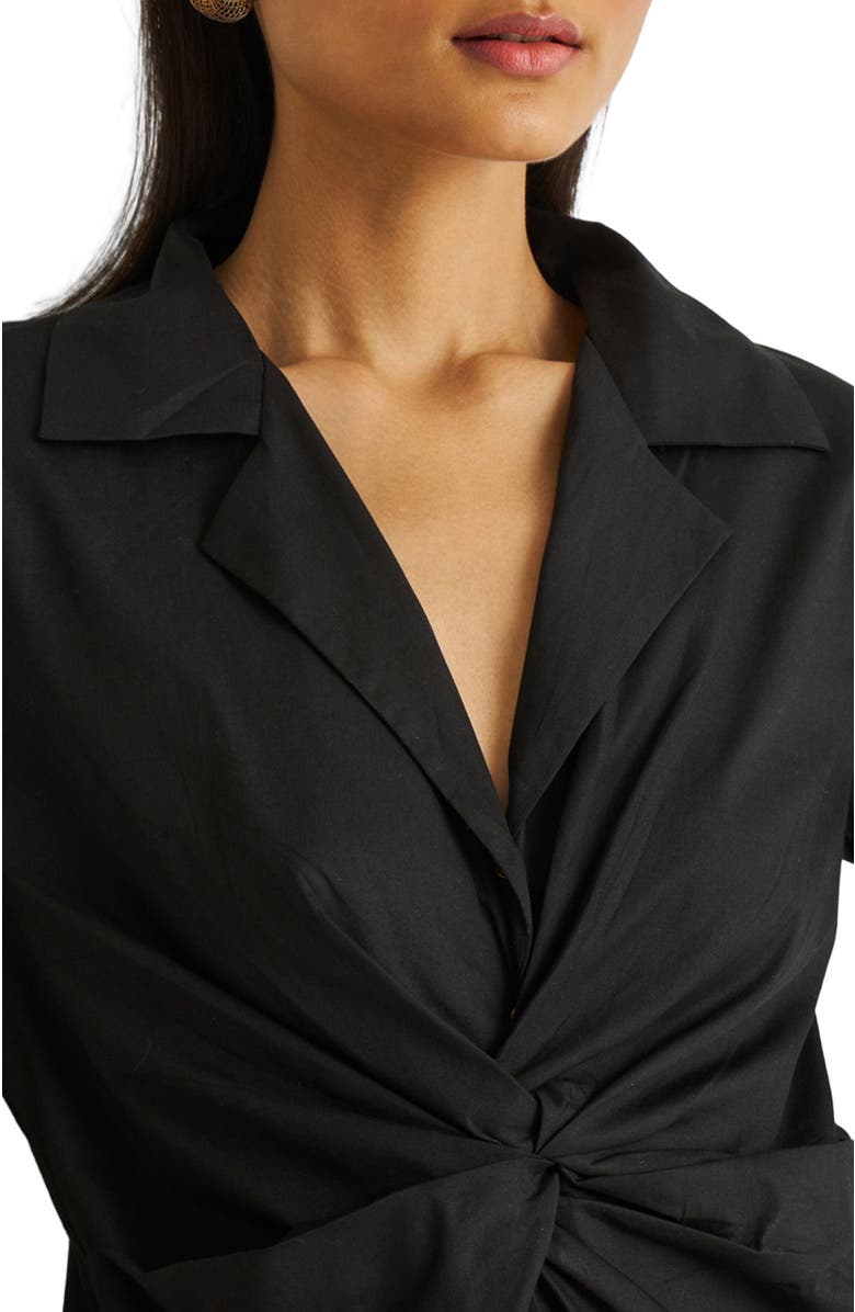 Reistor Front Twist Dress, Alternate, color, Solid Black