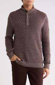 Tommy Bahama Cross Cable Button Neck Sweater