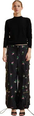 Cynthia Rowley Printed Cargo Pants