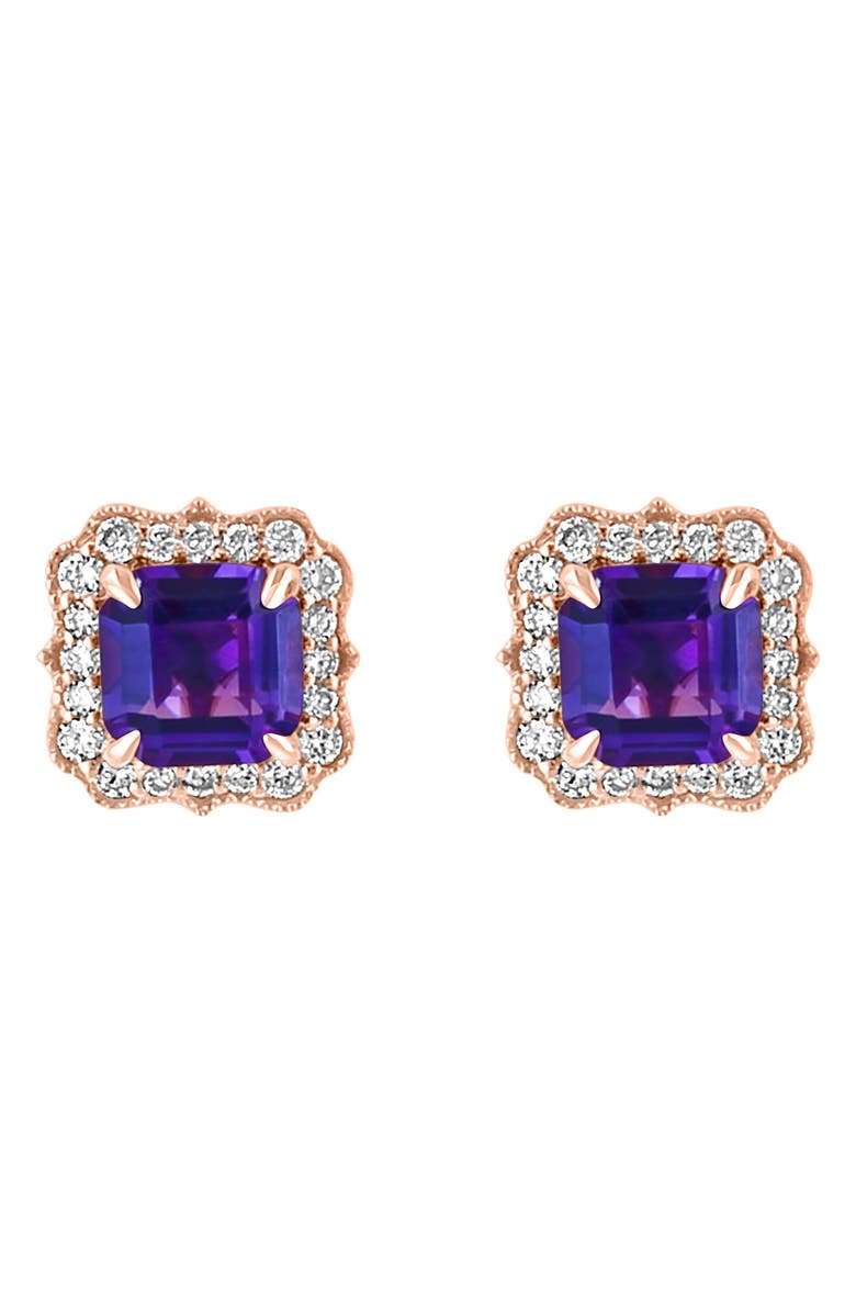 EFFY Amethyst & Diamond Stud Earrings - 0.16ct., Alternate, color, Purple
