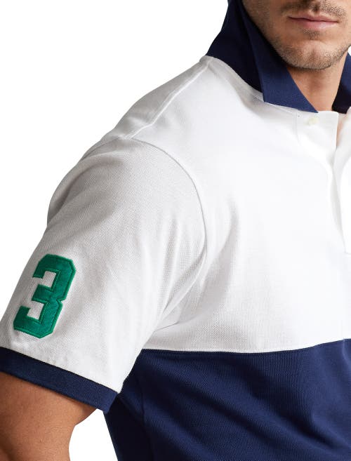 Polo Ralph Lauren Big & Tall Big Pony Mesh Polo Shirt In White Multi