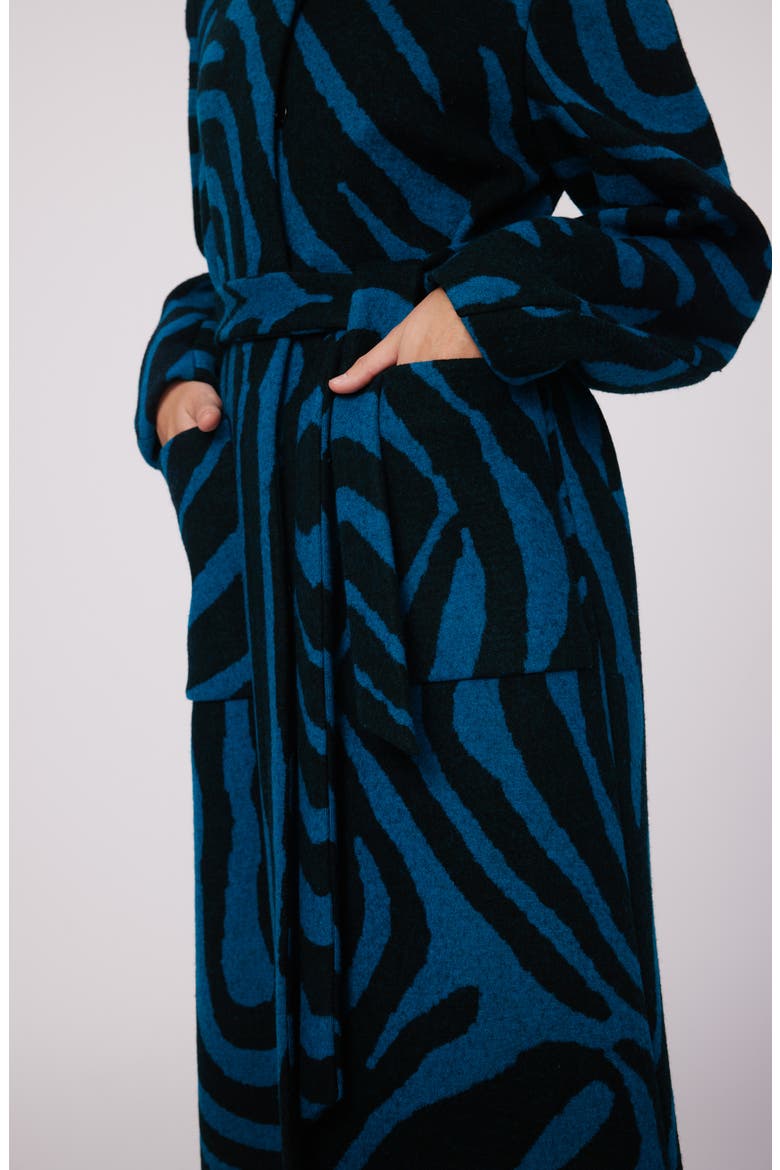 Starsky Zebra Stripe Wool Blend Coat, Alternate, color, ZEBRA INDIAN GREEN LG