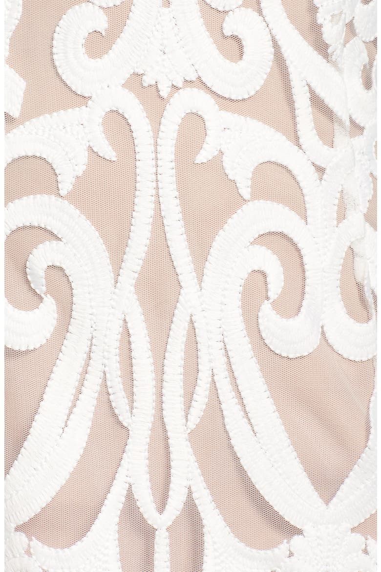 Gia Embroidered Mesh Cocktail Dress, Alternate, color, IVORYDNU
