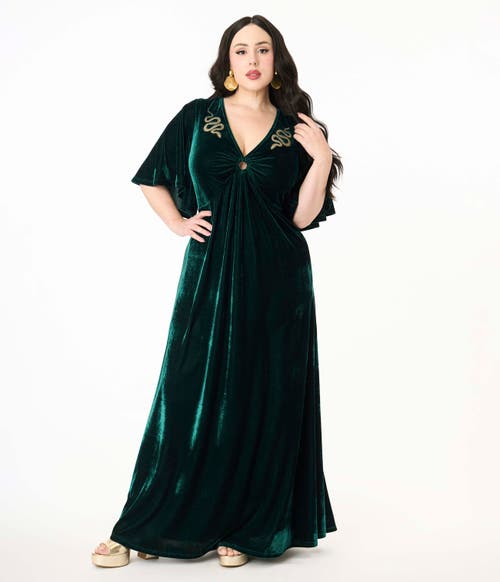 Smak Parlour Plus Size Cut Out Knit Maxi Dress In Green