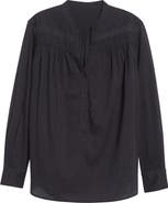 Nili Lotan Clarys Shirred Yoke Top