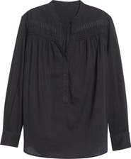 Nili Lotan Clarys Shirred Yoke Top