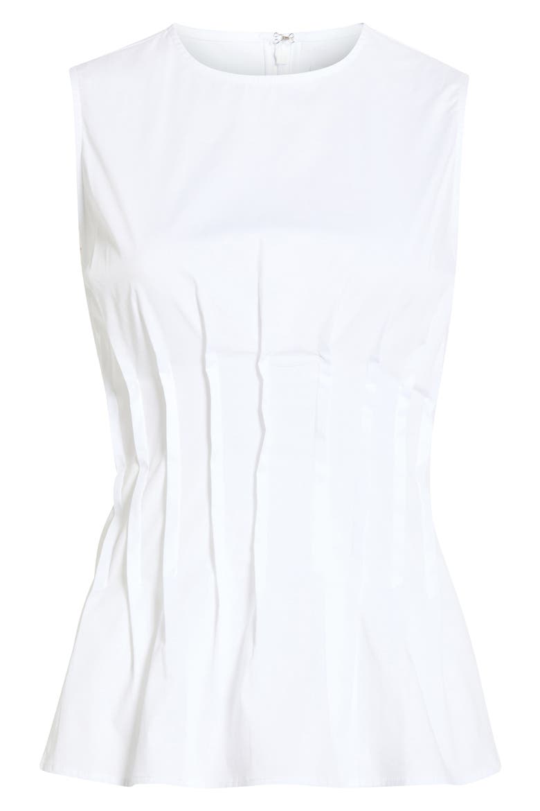 Pleated Sleeveless Top, Alternate, color, BRIGHT WHITE