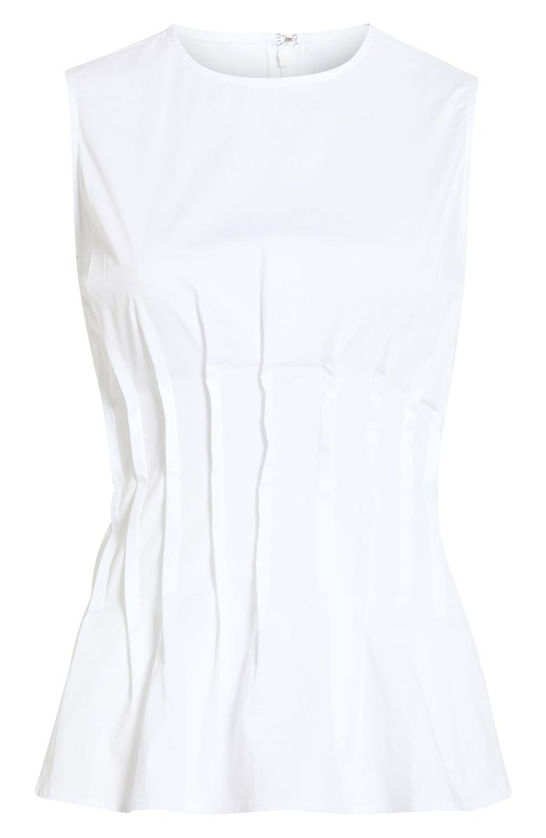 Sam Edelman Pleated Sleeveless Top, Alternate, color, Bright White
