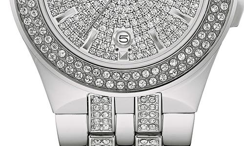 Bulova Pavé Crystal Bracelet Watch, 42mm In Silver
