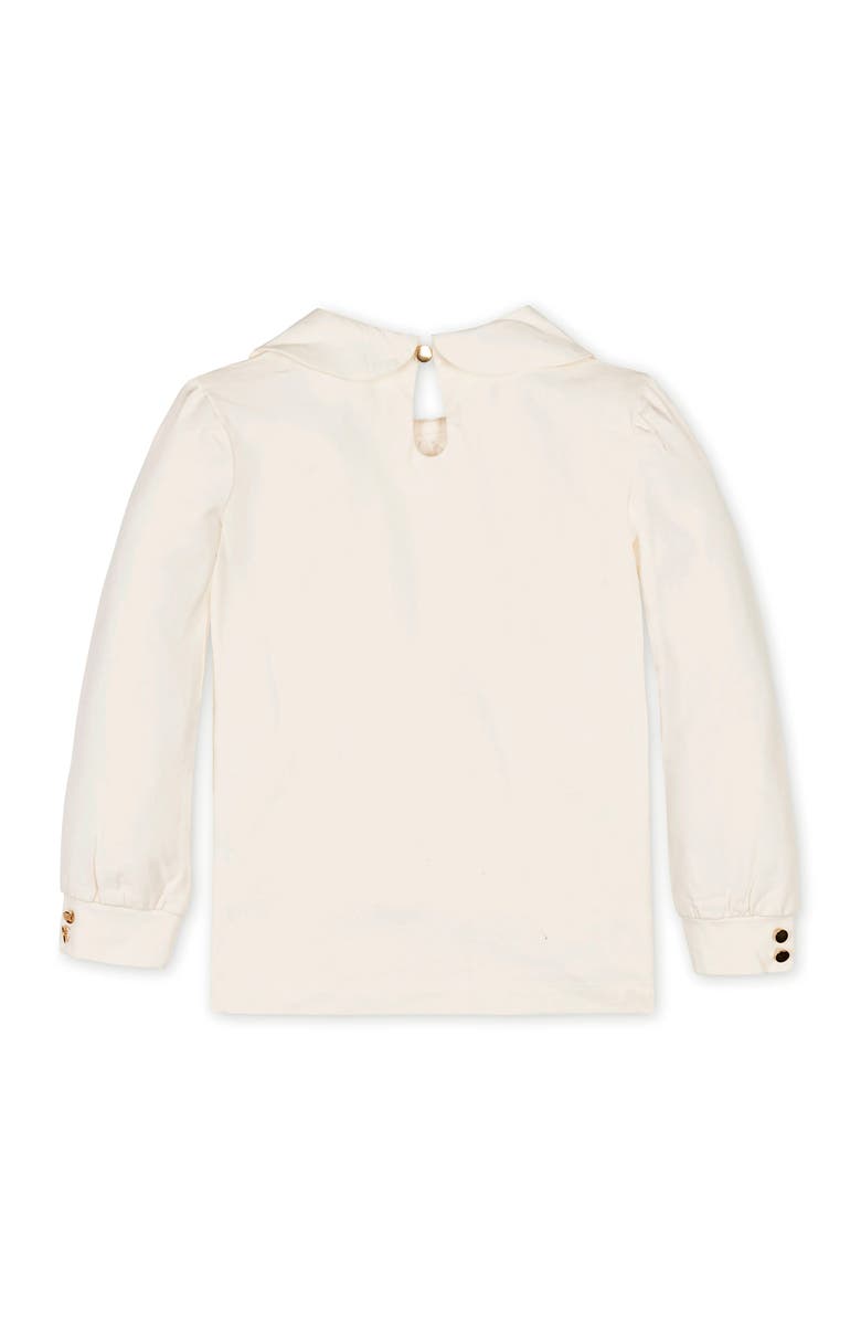 Hope & Henry Kids' Organic Long Sleeve Knit Top with Woven Collar, Alternate, color, Ivory