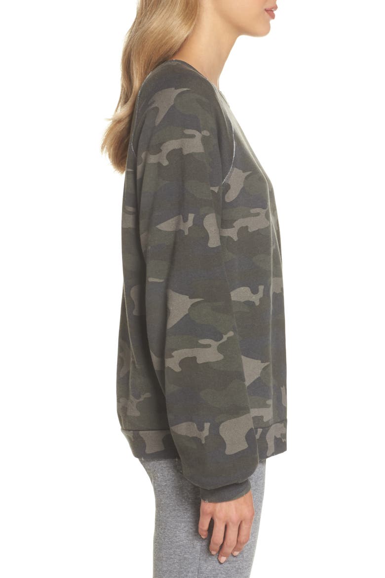 Camo Oversize Sweatshirt, Alternate, color, CAMO