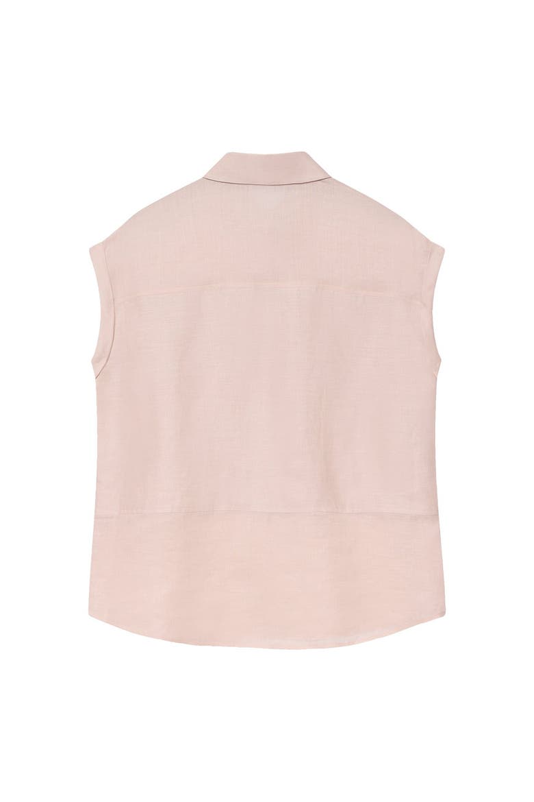 Linen Blend Panel Shirt, Alternate, color, Light Pink