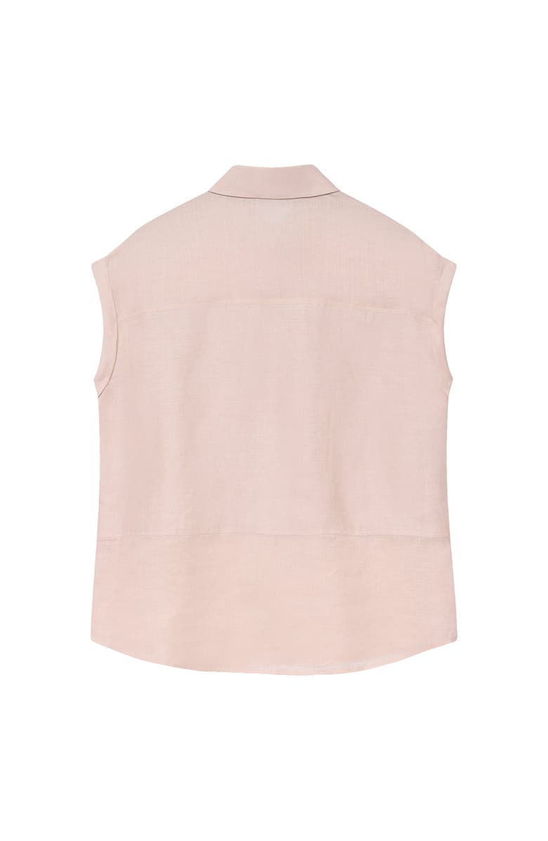 MINT VELVET Linen Blend Panel Shirt, Alternate, color, Light Pink