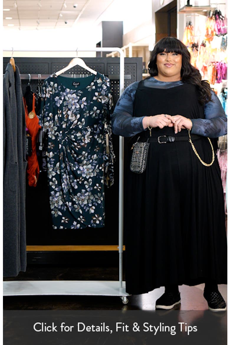 Floral Side Ruched Knit Dress video