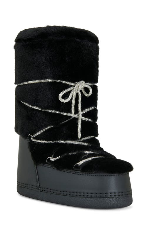 Azalea Wang Karmela Faux Fur Flatform Snow Bootie In Black