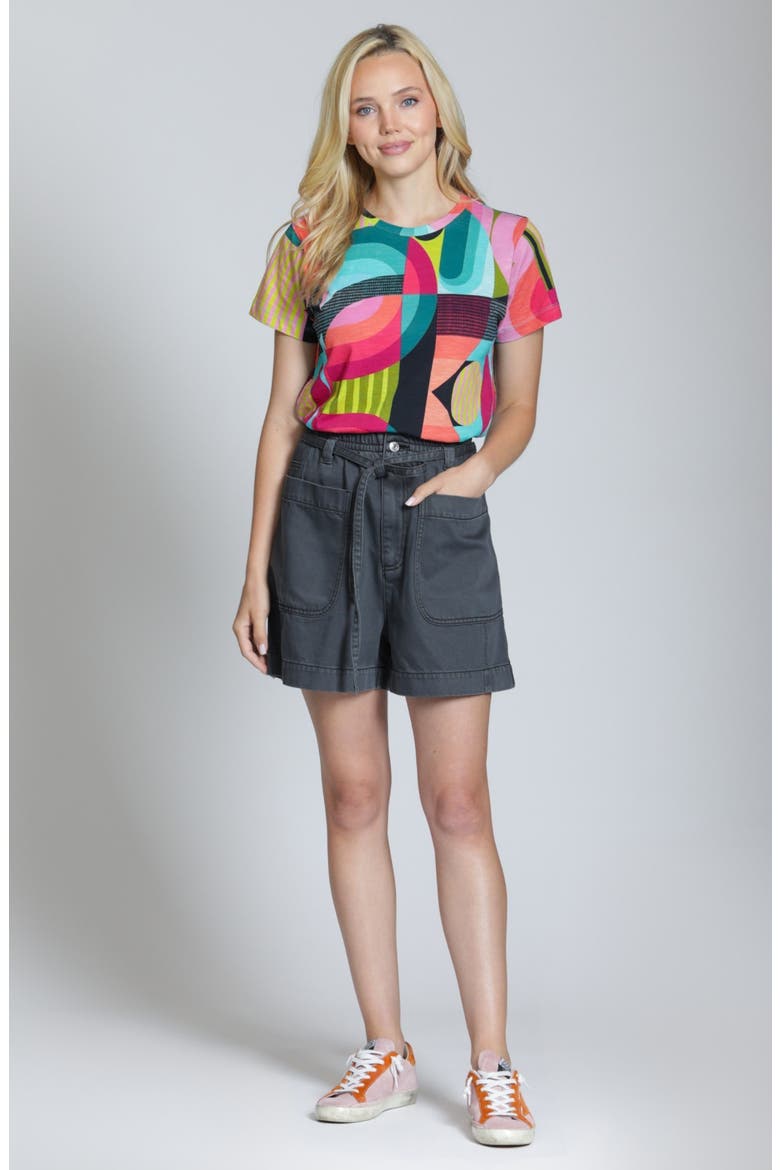 The Coastal Tie Waist Shorts, Alternate, color, BLACK