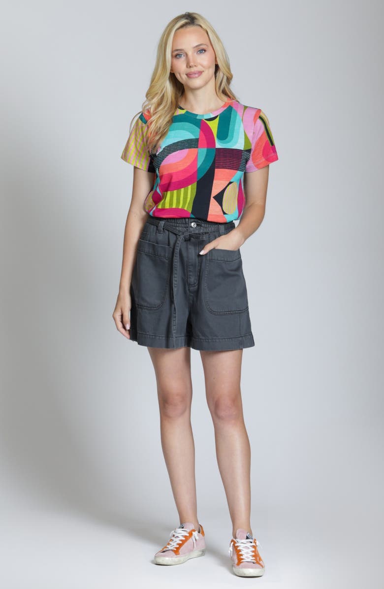 APNY The Coastal Tie Waist Shorts, Alternate, color, Black