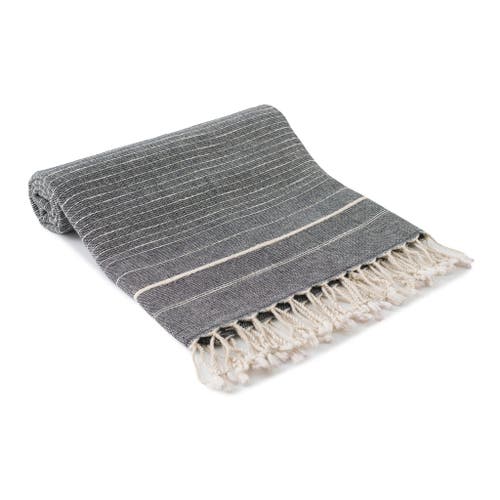 Olive And Linen Olive & Linen Lugano Linen Turkish Towel In Gray