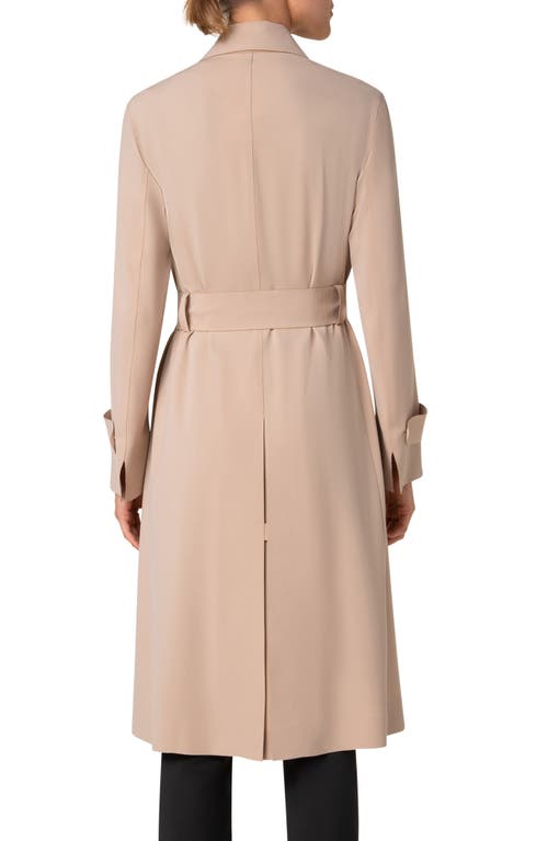 Akris Punto Laser Cut Technical Crepe Trench Coat In Beige