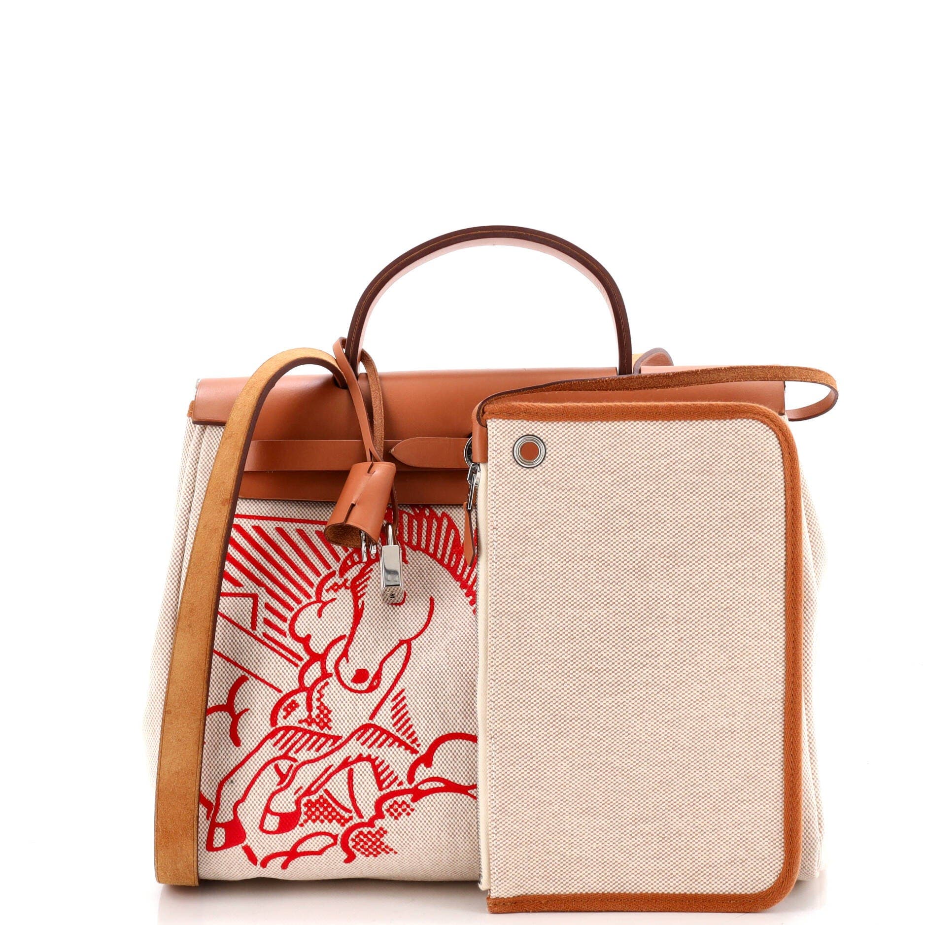 Herbag Zip Pegase Pop Toile and Leather 31, Alternate, color, Gold