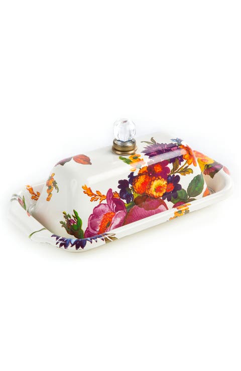Flower Market Enameled Steel Butter Box