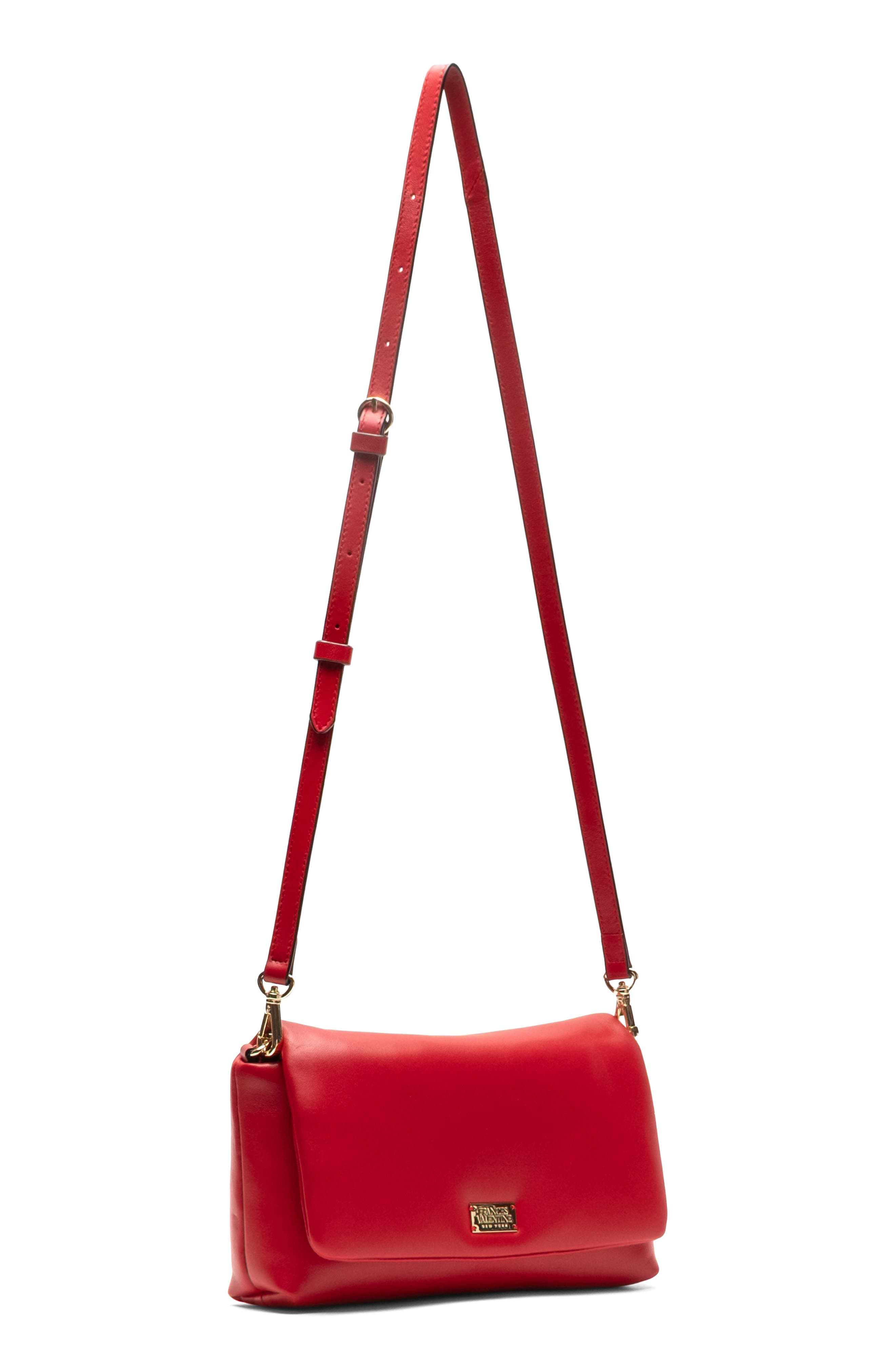 Small Effie Leather Crossbody Bag, Alternate, color, RED