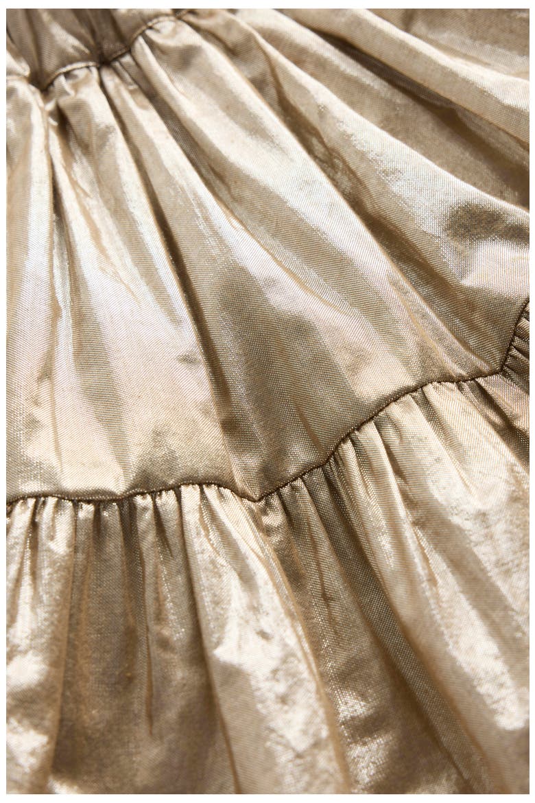 Kids' Metallic Tiered Skirt, Alternate, color, GOLD METALLIC