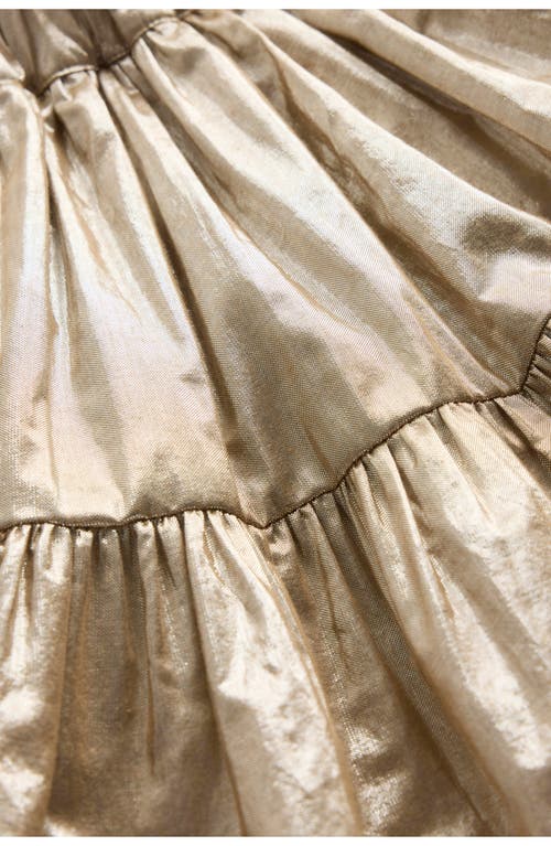 Mini Boden Kids' Metallic Tiered Skirt In Blue