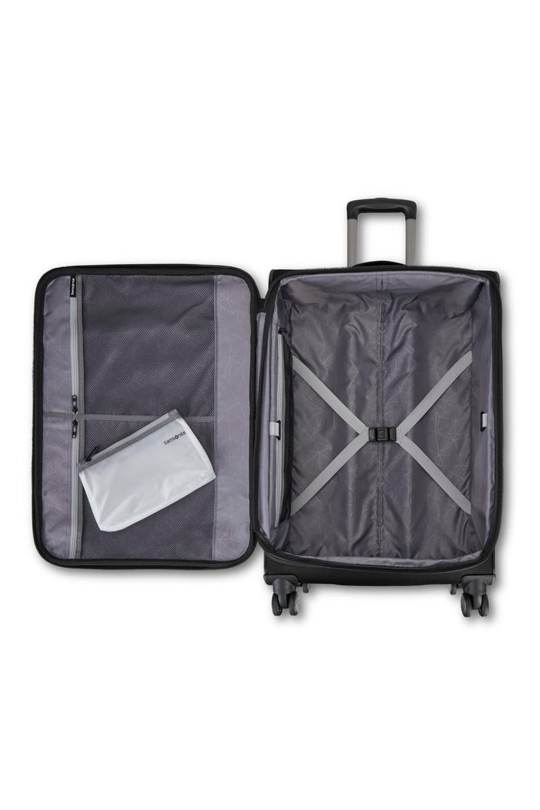 Ascella 4 Softside Expandable 25" Medium Checked Spinner Luggage, Alternate, color, Black