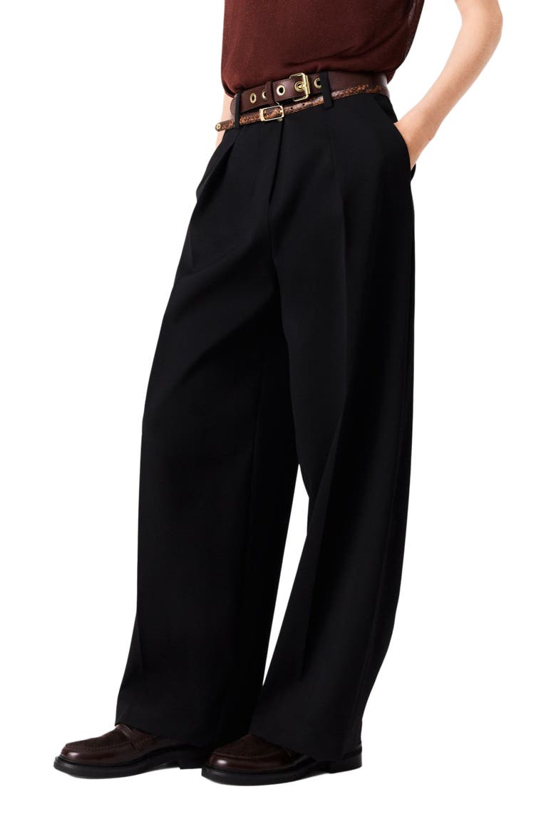 Balloon suit trousers, Alternate, color, Black