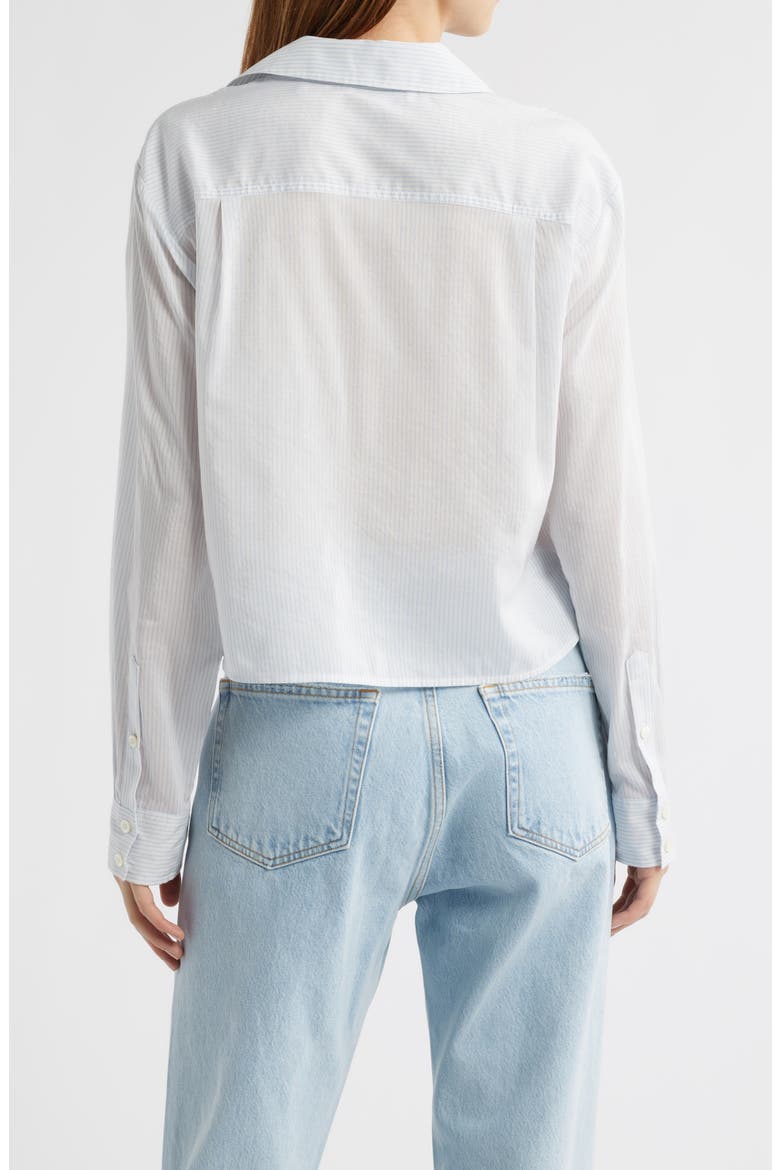 Stripe Cotton & Silk Button-Up Shirt, Alternate, color, LIGHT CHAMBRAY MULTI